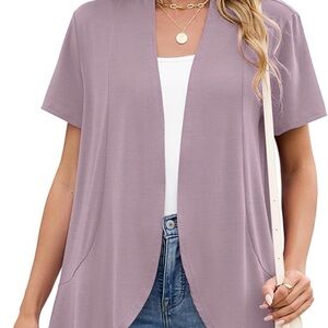 Light Mauve Short Sleeve Cardigan